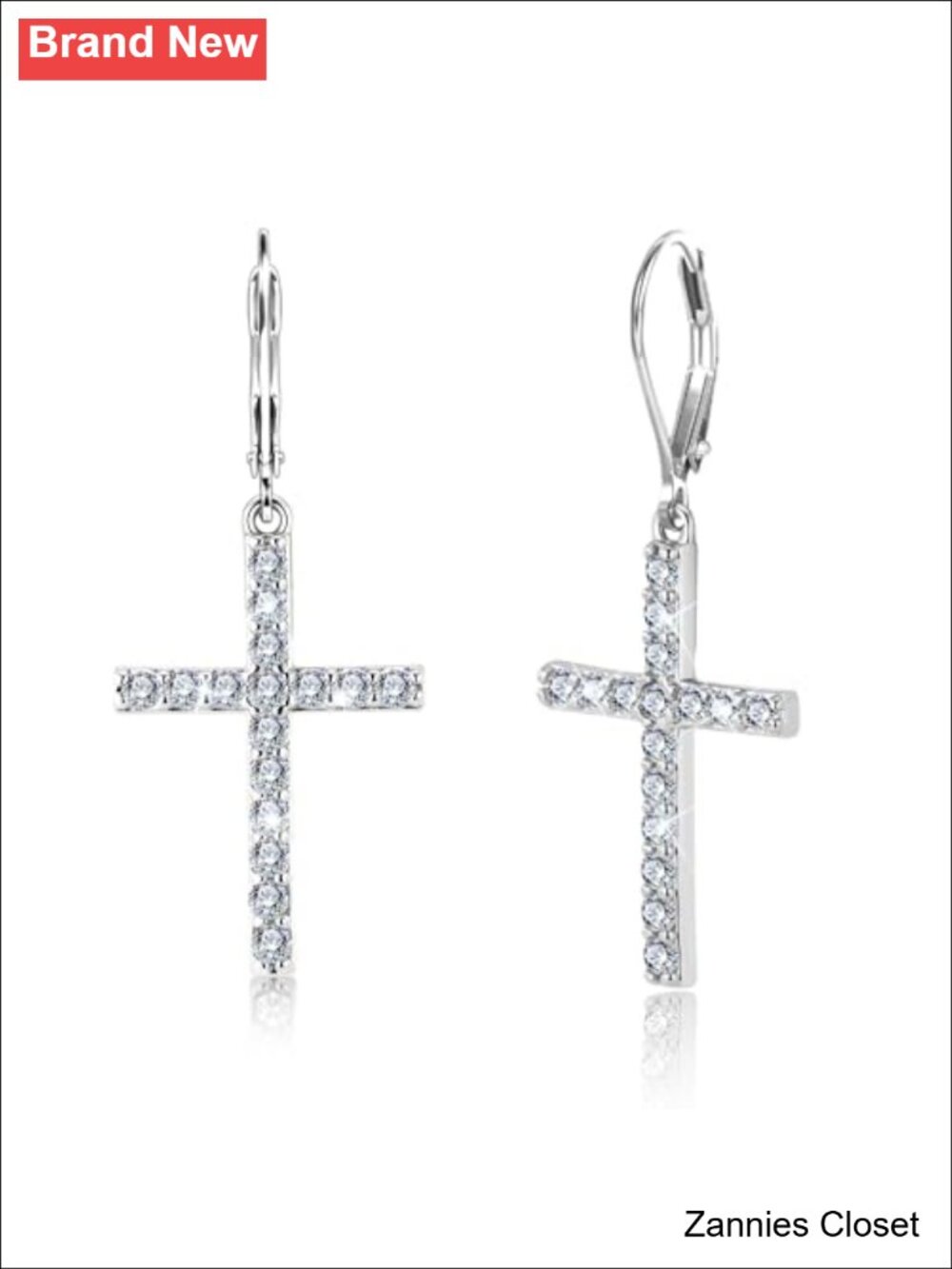 ✨14K Gold Cross Dangle Earrings for Women Silver Drop Dangle